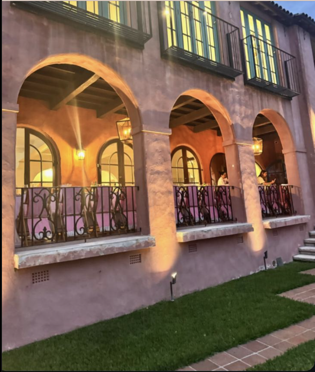 Villa Biscaya loggia at night